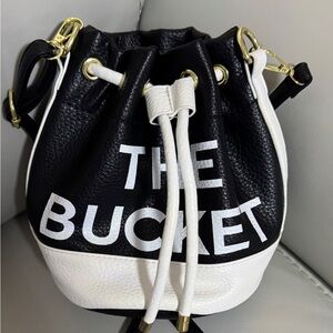NWOT Black and White Bucket Bag